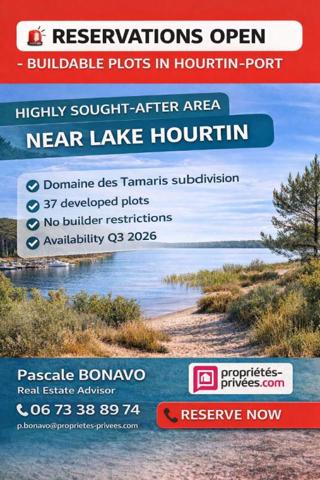 HOURTIN PORT - TERRAIN VIABILISE A PARTIR DE 173 000 EUROS