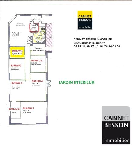 SASSENAGE, Avenue de Romans - Bureau à louer entièrement rénové - 11,20m² - 400€/mois CC *** Laurent ARDITO 06 89 11 99 67 ***