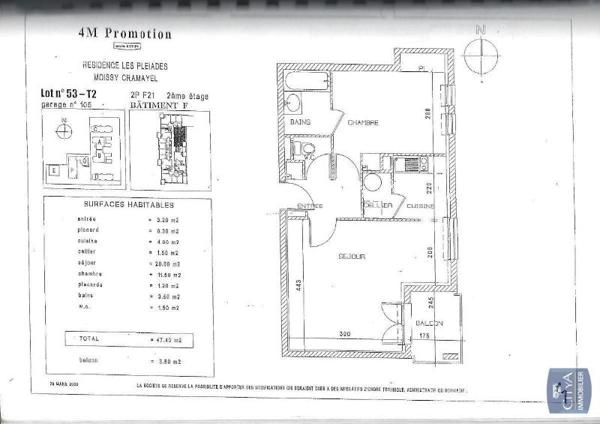 Appartement à louer 2 pièces 48.85m²
