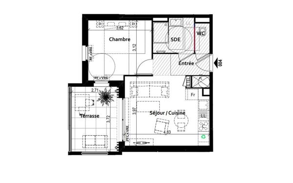 Appartement à vendre    2 pièces • 40,73 m2 Fréjus