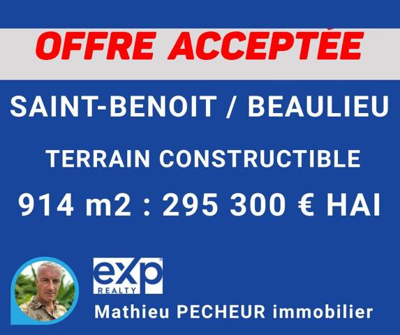 SAINT-BENOIT / TERRAIN CONSTRUCTIBLE 914 m2