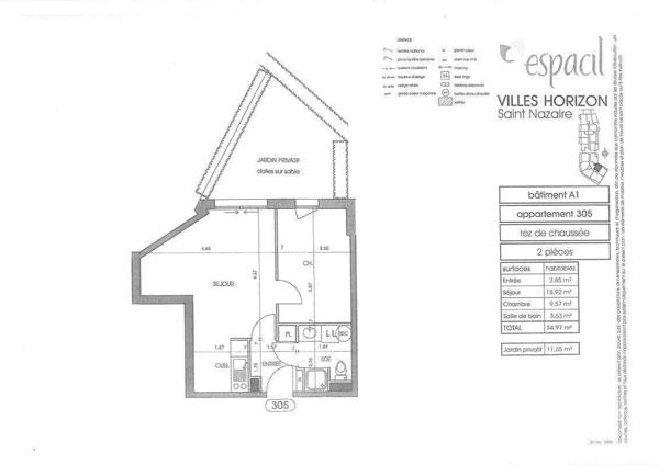Appartement 2 pièces                                        - 44600 Saint-Nazaire Réf : 3779