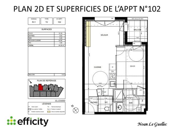 Appartement 2 pièces - 44 m²