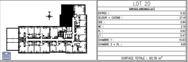 Appartement à louer 3 pièces 60.39m² Ouistreham (14150)