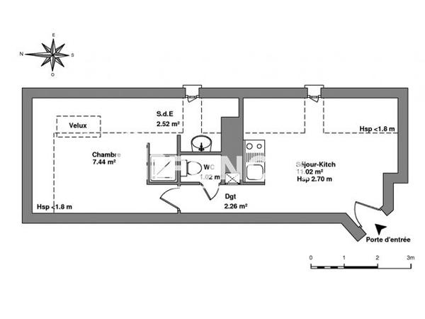 Location Appartement 2 pièces 24.3 m² - 59 RUE DE LA PAIX Laval 53000