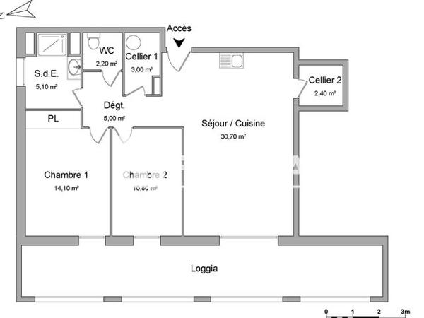 Location Appartement 3 pièces 73.4 m² - 1 RUE JEAN RAYMOND GUYON Lormont 33310