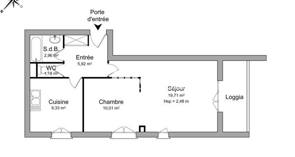 Location Appartement 2 pièces 49.11 m² - Valence 26000