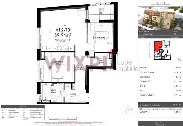 Tain-l'Hermitage - LE 1936 - Appartement 3 pièces de 59,94 m² , Tain l hermitage Tain-l'Hermitage - LE 1936 - Appartement 3 pièces de 59,94 m² , Tain l hermitage