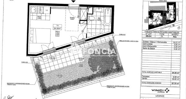 À vendre Studio 24.35 m² - Clamart 92140