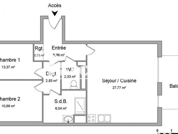 Location Appartement 3 pièces 69.95 m² - VENELLE EILEEN GRAY Rouen 76000