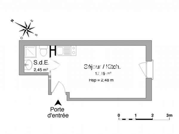 Location Studio meublé 19.64 m² - 34 RUE MARCELLIN BERTHELOT La Roche Sur Yon 85000