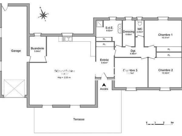 Location Maison 4 pièces 131.8 m² - ROUTE DE VILLESEQUELANDE Ste Eulalie 11170