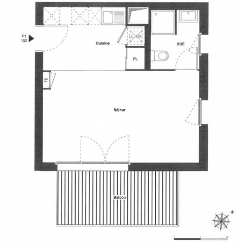 APPARTEMENT À LOUER DE 1 PIÈCE DE 32,00 M²