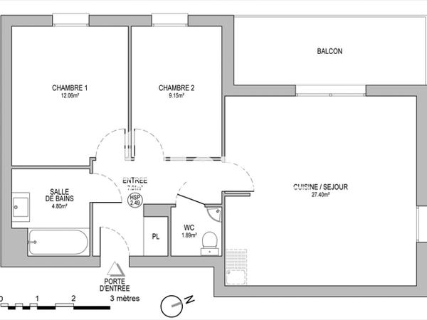 Location Appartement 3 pièces 62.31 m² - Strasbourg 67200