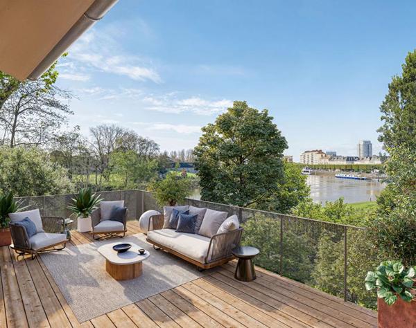 appartement 4 pièces 75m² 2eme et dernier étage avec terrasse sur sur Saône sur ile saint Laurent  Rives de Genise 1