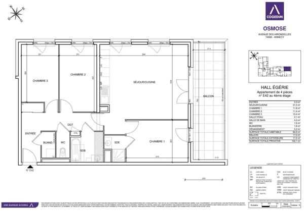 T4 85m² Annecy – Terrasse + Double Garage – Résidence récente 2026
