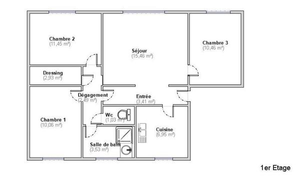 Appartement 4 pièces, quartier Saint-Martin d'Etampes