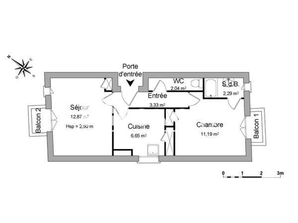 Location Appartement 2 pièces 38.4 m² - 1 BIS RUE EMILE LE GAC Perros Guirec 22700