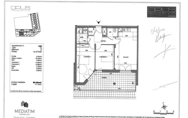 Appartement à louer    2 pièces • 60,29 m2 La Rochelle