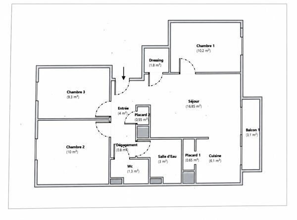 Marseille 8ème, Boulevard Leau, T3/4 de 65m2 + Balcon + Cave