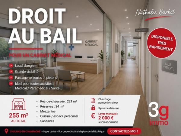 Cession droit au bail / Local Commercial à Châlons-en-Champagne (51000)