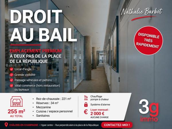 Cession droit au bail / Local Commercial à Châlons-en-Champagne (51000)