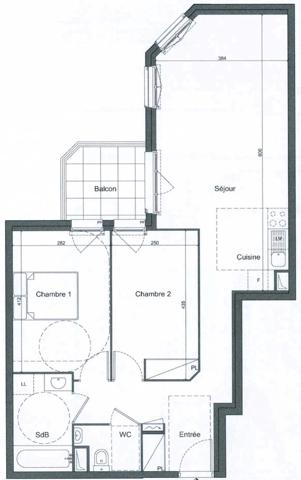 T3 - 2 Chambres- Balcon - Parking