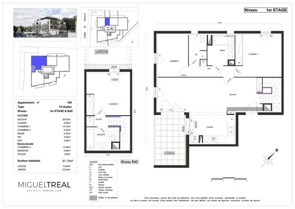 Appartement 4 pièces - 91 m²
