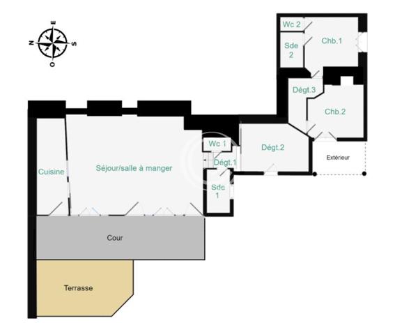 Saint-Malo (35400) 3/4 PIECES ATYPIQUES ET SES EXTERIEURS