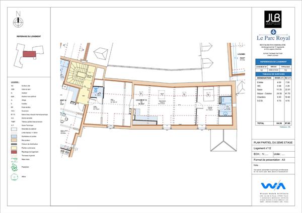 Appartement Loches 2 pièce(s) 54.38m2 LC et 98m2 au sol -