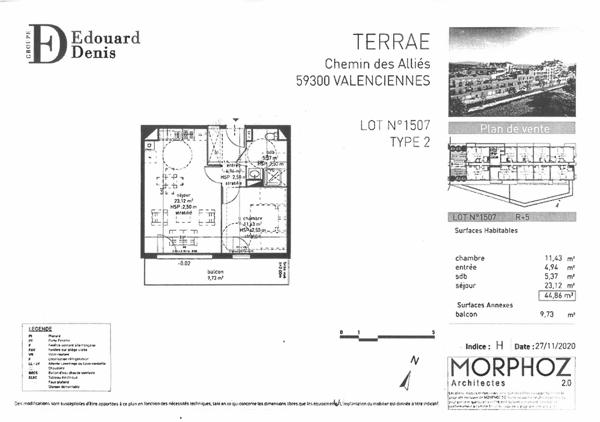 Location appartement Valenciennes - 2 pièce(s) - 45 m² - 565 € / mois