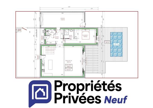 Maison  4 pièce(s) 128 m2 avec garage de 27 m2