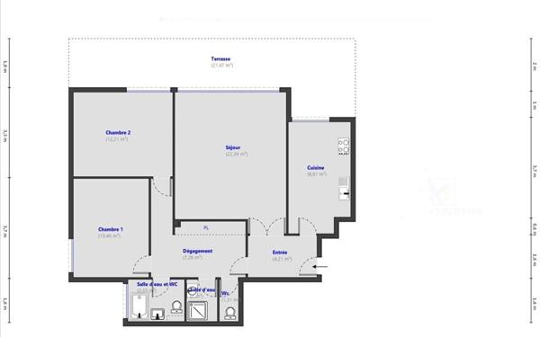 Appartement à vendre    3 pièces • 71,80 m2 Antibes
