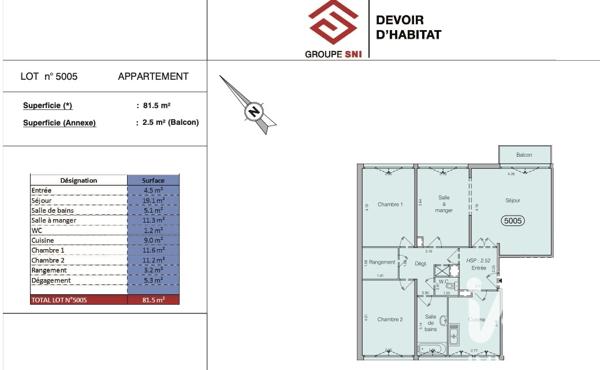 Appartement à vendre 4 pièces 81,79 m² Saint-Michel-sur-Orge