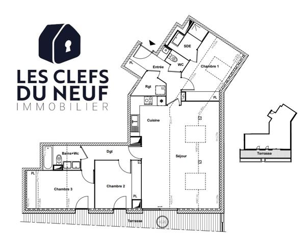 Appartement L Union 4 pièces 102 m2 + 35 m2 de terrasse en bois