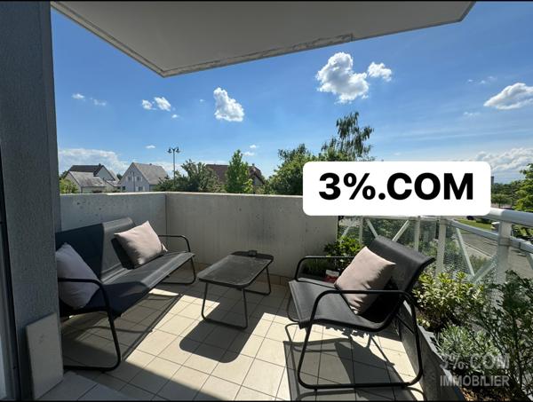 3%COM Très beau F2 avec balcon- garage- parking et cave Brumath (67170)