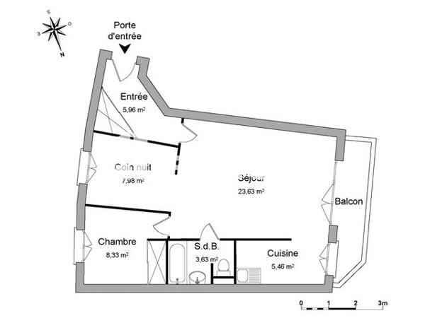 Location Appartement 2 pièces 55 m² - 30-32 RUE RONSARD Pau 64000