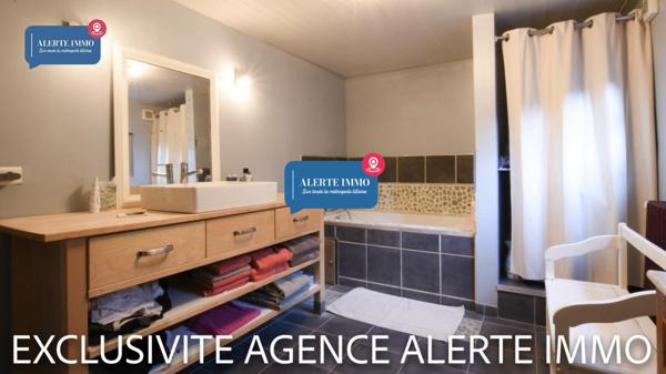 Maison semi-individuelle de 180 m2 en double distributionavec beaucoup de charme et de cachet comprenant 2 séjours, 5 ch + 1 bureau, 1 cave et un beau jardin