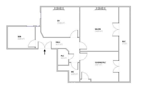 Appartement 50 m² à Marseille 13008