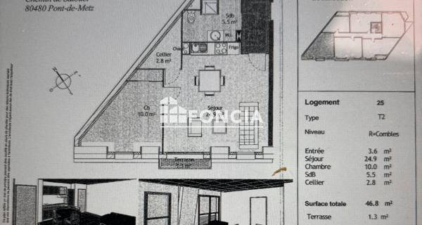 À vendre Appartement 2 pièces 46.8 m² - Pont-de-metz 80480