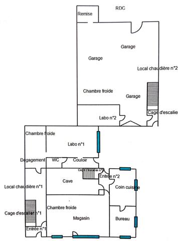 Secteur Ronchamp Champagney, Ensemble immobilier avec local commercial et appartements, garages dans hangar