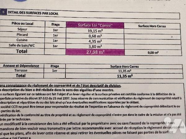 Studio de 28m2 avec un parking et une cave dans une belle résidence des Vespins à Saint Laurent.