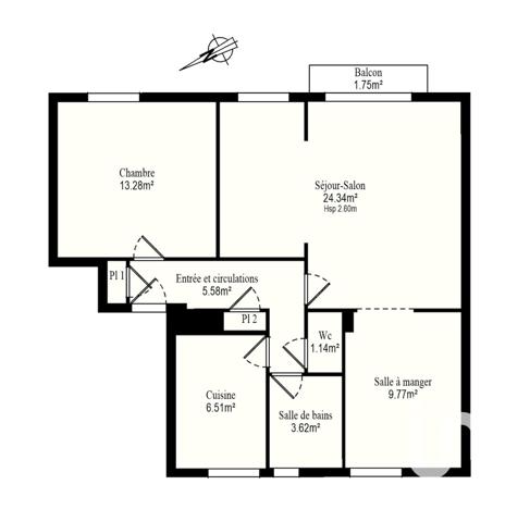 Appartement à vendre 3 pièces 65 m² Rueil-Malmaison