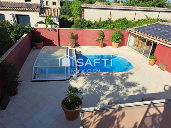 LUNEL villa 169m2, piscine forage photovoltaïques