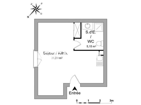 Location Studio 31.54 m² - 4 RUE ALBERT CAMUS Agen 47000