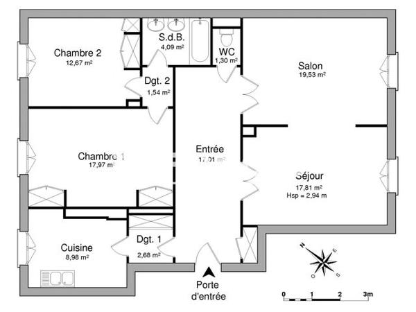 Location Appartement 4 pièces 103.58 m² - 62 RUE DUQUESNE Lyon 69006