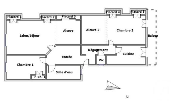 Appartement F3 à vendre  3 pièces - 77,03 m2 LYON - 69005
