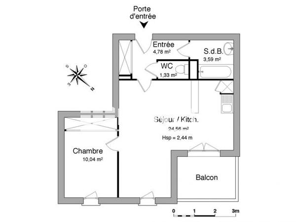 Location Appartement 2 pièces 44.3 m² - 60 AVENUE JACQUES DOUZANS Muret 31600