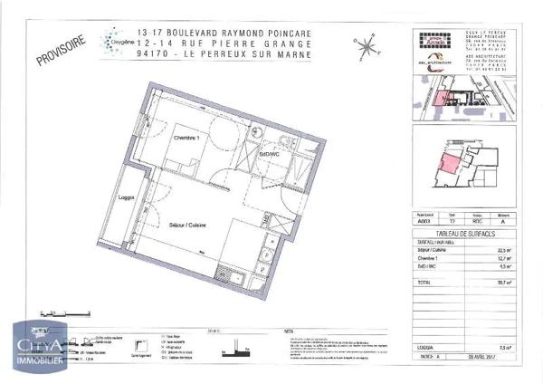 Appartement à louer 2 pièces 39.7m²