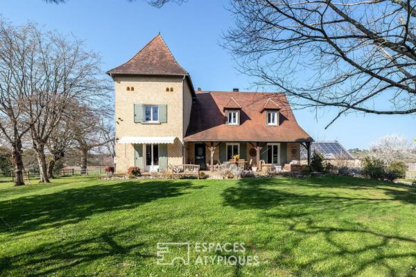 Résidence familiale avec piscine sur les collines de Bergerac
